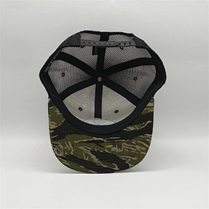 Custom Richardson Shape Quality Camo Mesh Trucker Cap,Flat Bill Snapback Hat,3D Embroidery Patch Logo Camo Trucker Hat