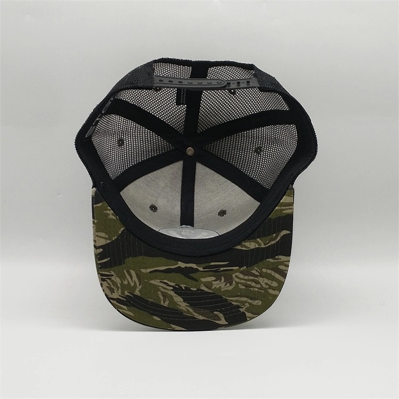 Custom Richardson Shape Quality Camo Mesh Trucker Cap,Flat Bill Snapback Hat,3D Embroidery Patch Logo Camo Trucker Hat