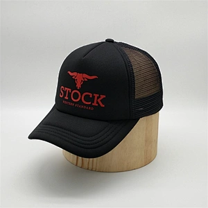 Custom 5 Panel Black Short Bill Sublimation Printing Foam Trucker Hat