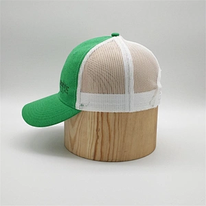 Custom Green Color Embroidery Logo Mesh Snapback Trucker Hat
