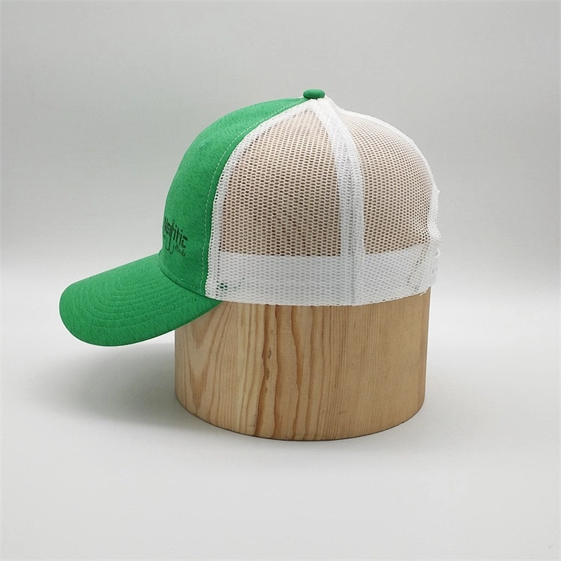 Custom Green Color Embroidery Logo Mesh Snapback Trucker Hat