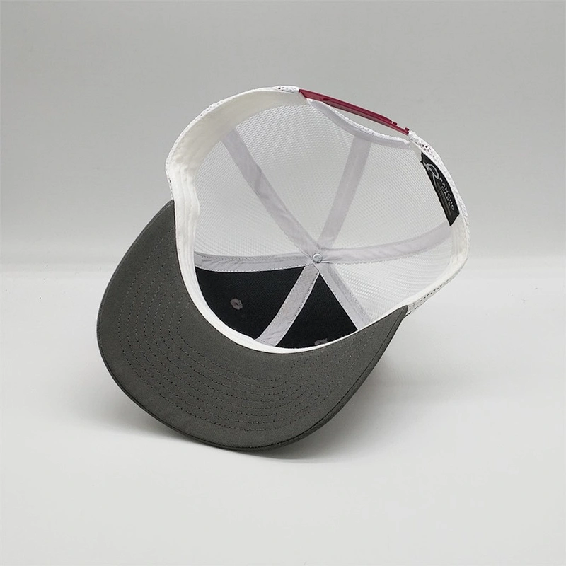 Custom 6 Panel Structured Rubber Patch Trucker Snapback Hat With Pvc Patch