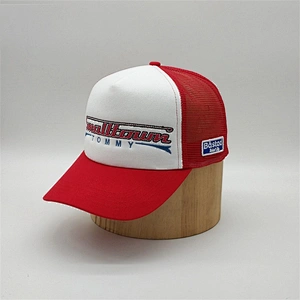 Custom Made Mens 5 Panel Promotional Strapback Trucker Hats Cap With Cotton Foam Front