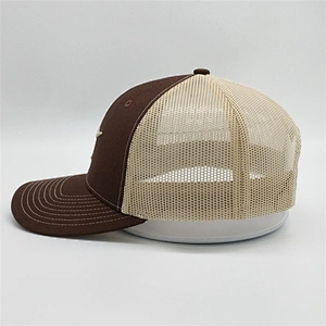 Wholesale Custom Logo Cotton Twill Snapback Hat Puff Embroidery Yupoong Trucker Cap With Logo