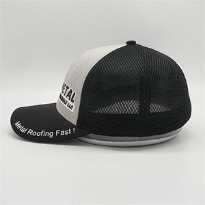 Personalized High Quality Soft Mesh Sandwich 6 Panel Two Tone Embroidery Patch Flex Fit Baseball Trucker Cap Hat Custom Logo