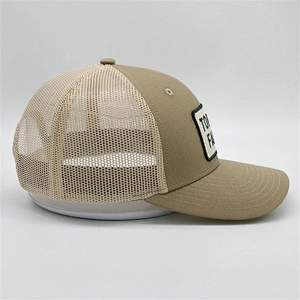 Factory Price Beige Trucker Hats,Custom Your Own Brands Truck Caps, Cotton Fabric Patch Embroidery Trucker Caps