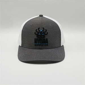 Fashion Creative Flex Fitted Trucker Hats,Make Your Own Custom Embroidered Logo Curved Trucker Caps,6 Panel Dark Gray Mesh Hat