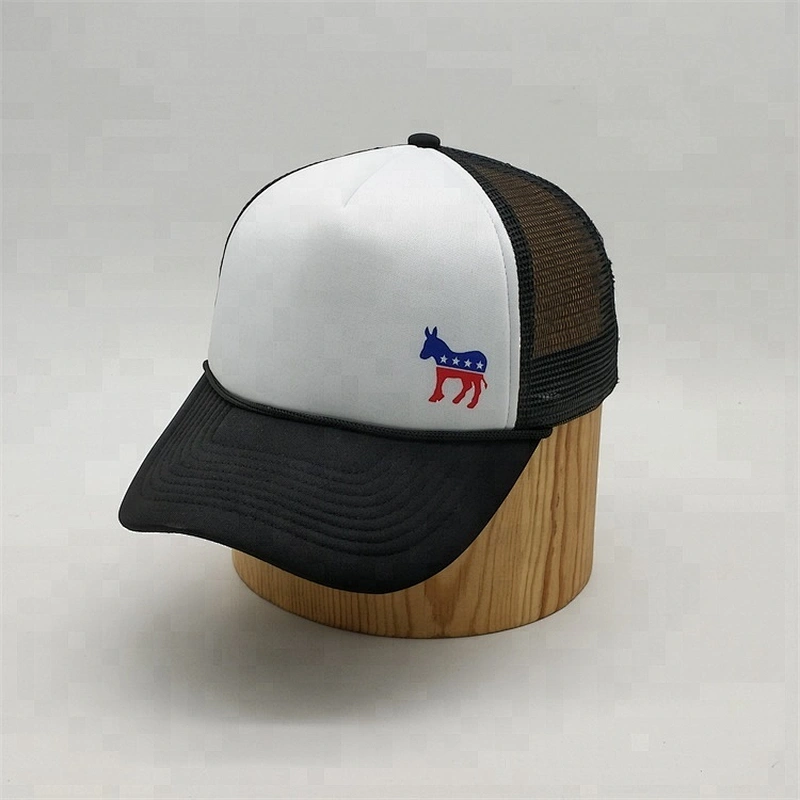Private Label 5 Panel Foam Front Horse Print Kids Trucker Hats With Rope