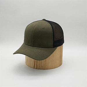 Custom Made 6 Panel Plain Structured Curved Visor Mesh Trucker Caps Hat