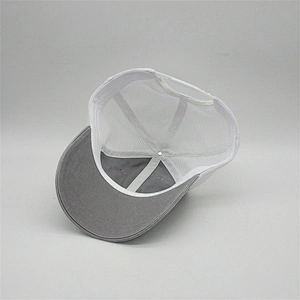 Custom Cheap Plain Worn-Out 6 Panel Curved Brim Snap Back Mesh Trucker Cap Baseball Hat
