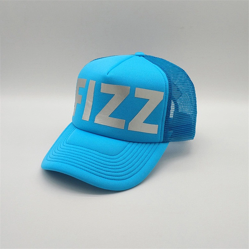 Wholesale Custom Made Types Snap Back Flat Brim Printing Half Mesh Trucker Hats Cap For Man