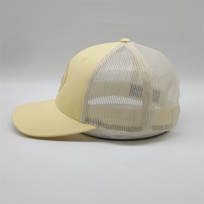 Custom Top Quality Gold Embroidery Trucker Hat,Yellow Mesh Back Trucker Cap,6 Panel Yellow Truck Hat For Sale