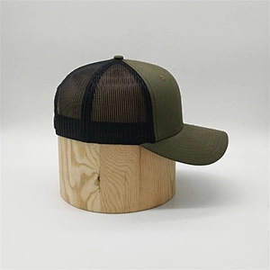 Custom Made 6 Panel Plain Structured Curved Visor Mesh Trucker Caps Hat