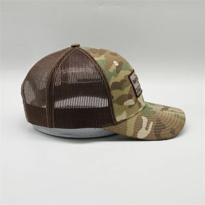 Custom Logo 6 Panel Embroidery Patches Trucker Hat,Camouflage Mesh 3d Embroidered Hats,Adjustable Camo Snap Back USA Flag Caps
