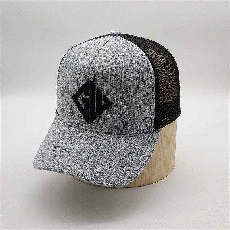 China Factory Custom 5 Panel 100% Polyester 3D Embroidery Mesh Truker Caps Hat