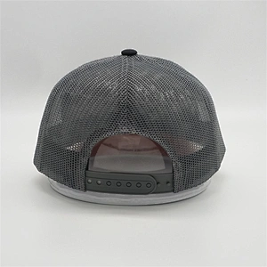 2019 Wholesale New Customized 5 Panel Black Woven Patch Laser Boring Holes Trucker Hats Mesh Caps