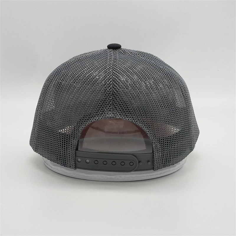 2019 Wholesale New Customized 5 Panel Black Woven Patch Laser Boring Holes Trucker Hats Mesh Caps