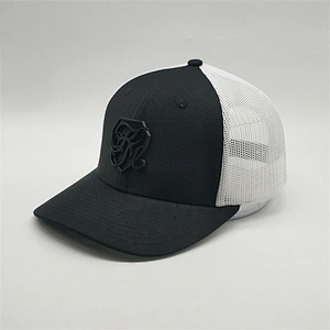High Quality Plain Sport 6 Panel Black Plain White Blank Metal Logo Trucker Mesh Hats For Sale