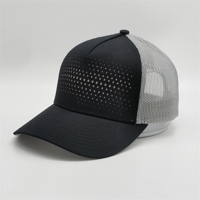 High Quality Blank Trucker Hats,Laser Drilling Hole Trucker Hats,Customized Gray Black Trucker Caps