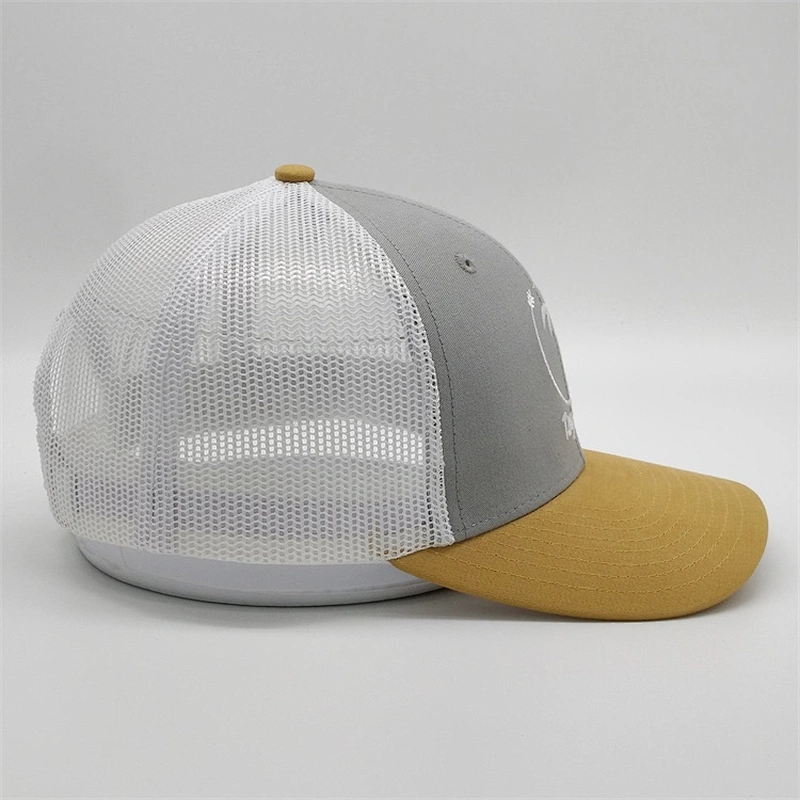 Summer Breathable Customised Children Sun Yellow Twill Trucker Hat Kids Baseball Caps With Embroidery