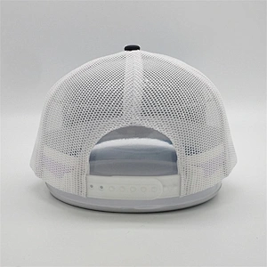 Wholesale Customized Adjustable Fashion Blue Curved Brim Snapback White Mesh Cap 3D Embroidery Trucker Baseball Hats