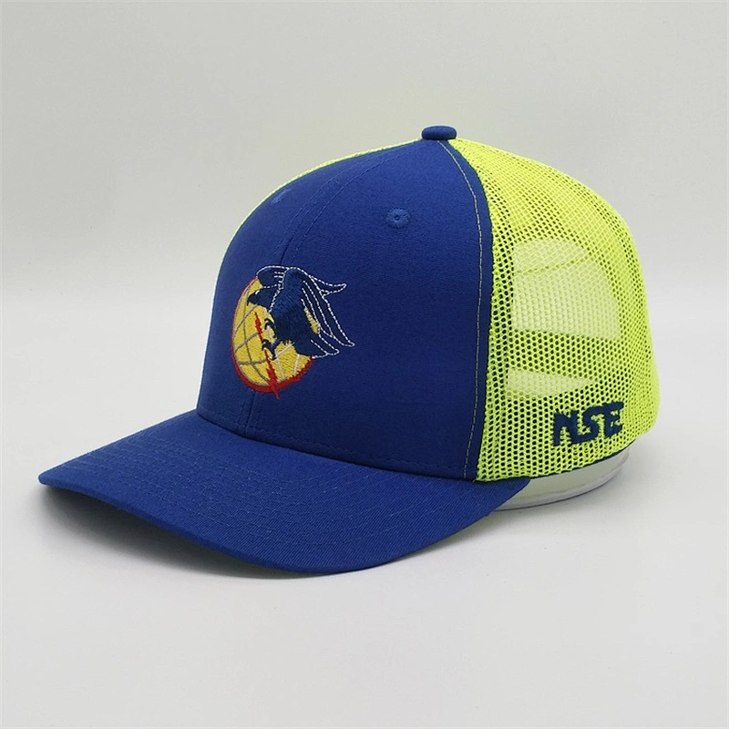 Wholesale High Quality Customised 6 Panel Black Embroidered Logo Grey Mesh Trucker Hat Baseball Cap
