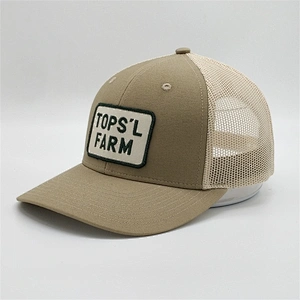 Factory Price Beige Trucker Hats,Custom Your Own Brands Truck Caps, Cotton Fabric Patch Embroidery Trucker Caps