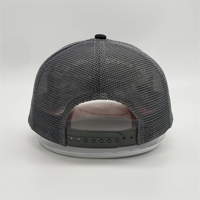 Factory Price Customized Woven Patch Caps,Men Drak Gray Summer Trucker Hats,Black 5 Panels Trucker Caps