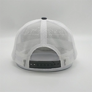 Customised Adult 6 Panel Grey Trucker Caps,Own Logo Snap Back Mesh Baseball Caps,Low Profile Woven Patch Mesh Trucker Hat