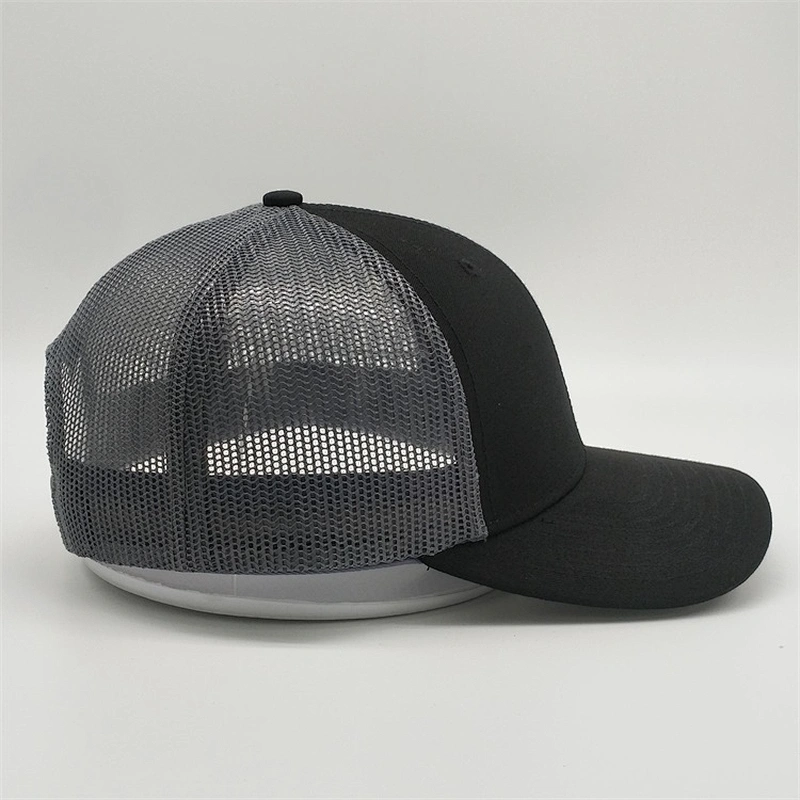 6 Panel Black Trucker Mesh Cap,customize Color Trucker Hat, Custom Embroidery Patch Logo Sport Trucker Cap