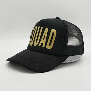 Custom High Quality 5 Panel White Foam Mesh Hats Double Snap Plastic Buckled Closure Screen Printed Trucker Cap