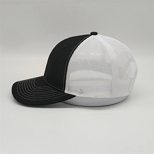 Top Quality Men Women Plain Pure Black Trucker Hats,Custom Cotton Twill Truck Caps,6 Panel Adjust Strap Back Hats