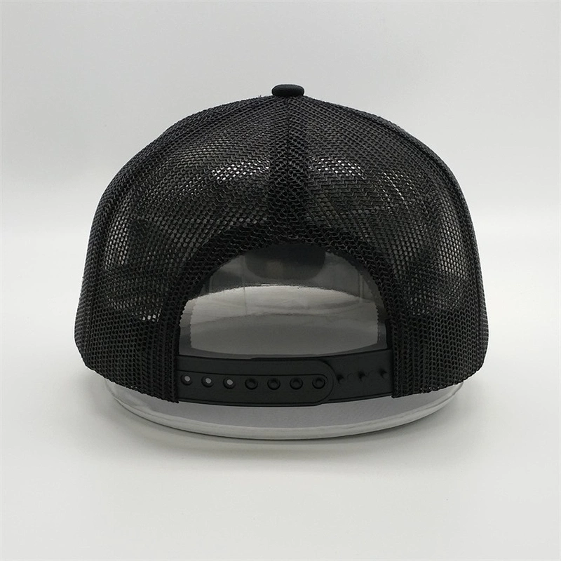 Wholesale New Customized 6 Panel Cotton Embroidery Logo Black Mesh Baseball Hat Trucker Caps