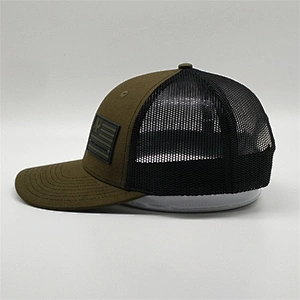 Guangzhou Hat Factory Black Mesh Truck,Men'S Women Olive Green Trucker Cap,Adults Age Group Classic Customize Era Trucker Hat