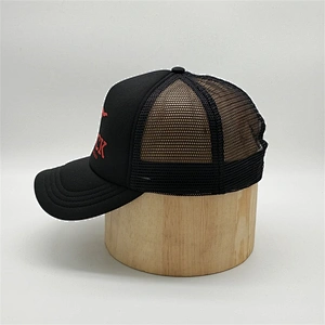 Custom 5 Panel Black Short Bill Sublimation Printing Foam Trucker Hat