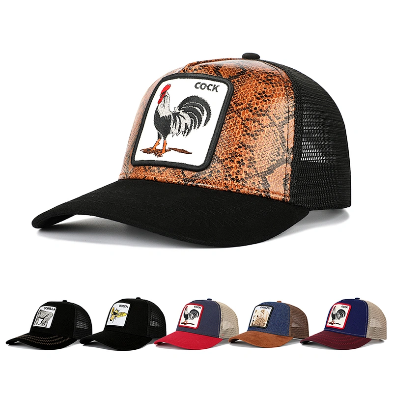 Wholesale Custom Animal Hat Embroidery Patch Trucker Cap