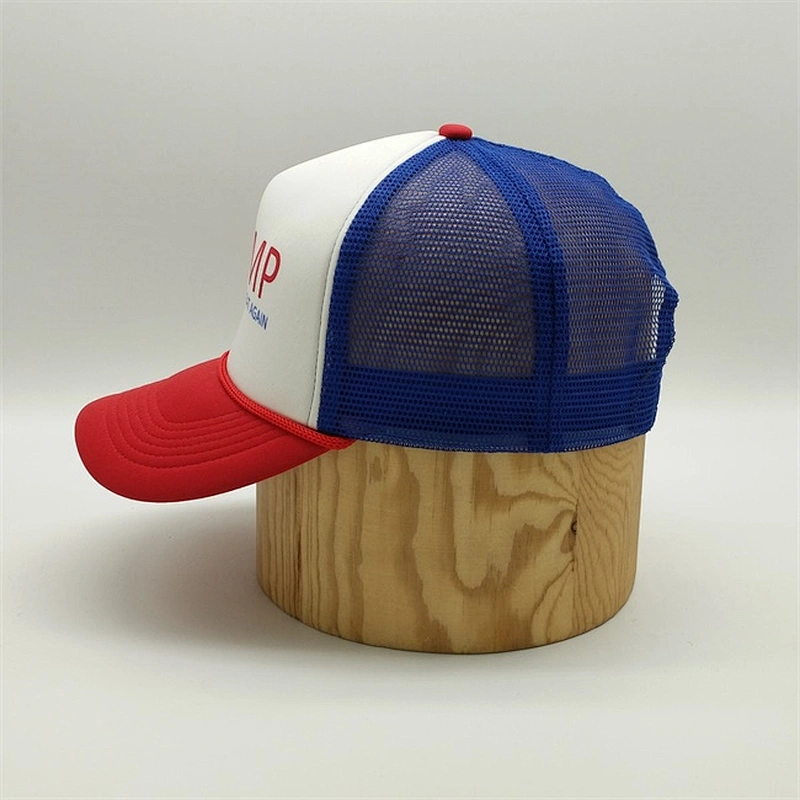Custom Meidiney 5 Panels Donald Trump Rope White Foam Mesh Trucker Caps