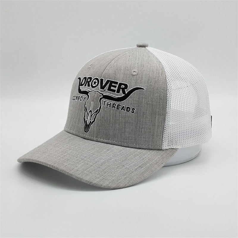 Top Quality Low Price Trucker Caps,Customized Your Own PVC White Mesh Caps,Heather Gray Embroidery Trucker Hats