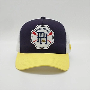 Customizable Applique Embroidered Patch Hats,Yellow Trucker Hat Snap Back,Structured Cap Contrast Stitching Trucker Cap