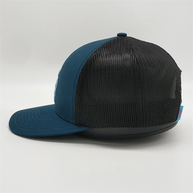 2019 Cheap Custom Cotton Embroidery Animal Logo Trucker Caps,6 Panel Navy Blue Baseball Hats,Black Mesh Trucker Hat