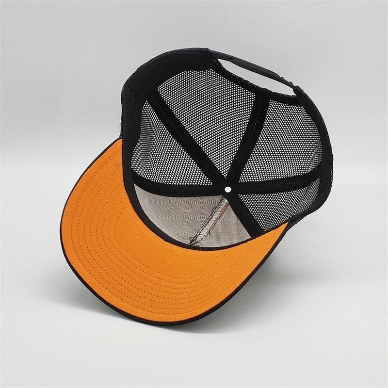 Most Popular Customised Chino Twill 5 Panel Orange Embroidery Logo Design Snapback Hat Trucker Caps With Own Logo