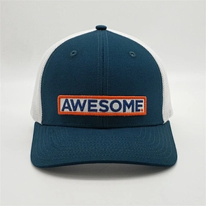 Top Quality Customised Blank White Mesh Snap Back Caps Plain Embroidery Trucker Hats With Patch