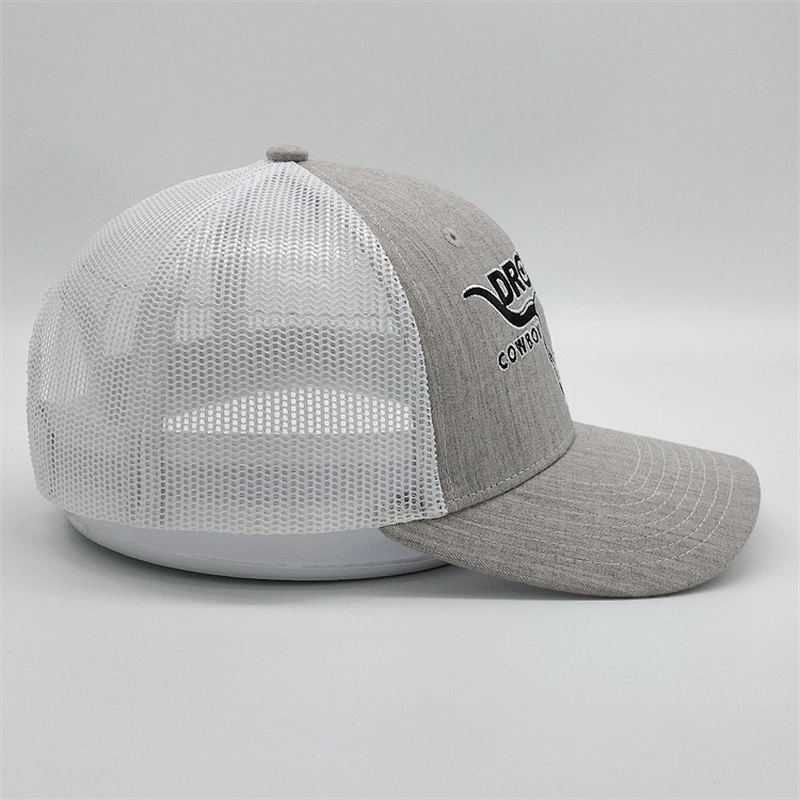 Top Quality Low Price Trucker Caps,Customized Your Own PVC White Mesh Caps,Heather Gray Embroidery Trucker Hats
