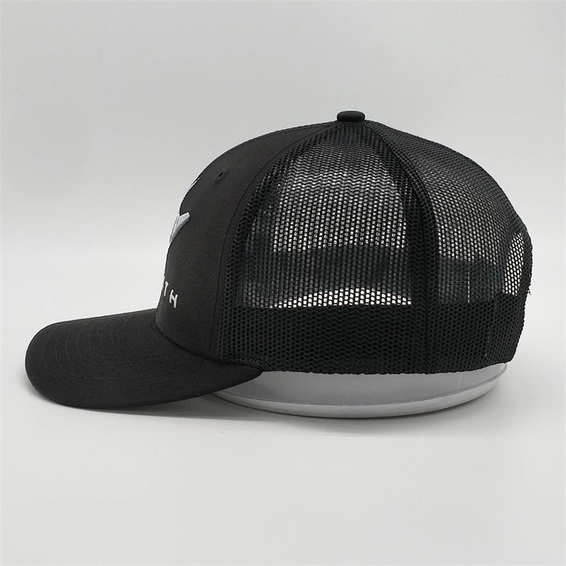 2019 Wholesale New Customized High Quality Black 3D Embroidery Logo Trucker Mesh Hat Cap