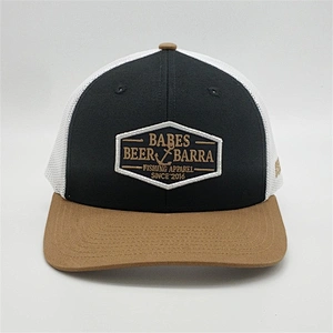 Factory price custom gold embroidery logo BEER BARRA  fashion unisex mesh snapback baseball trucker hats and cap