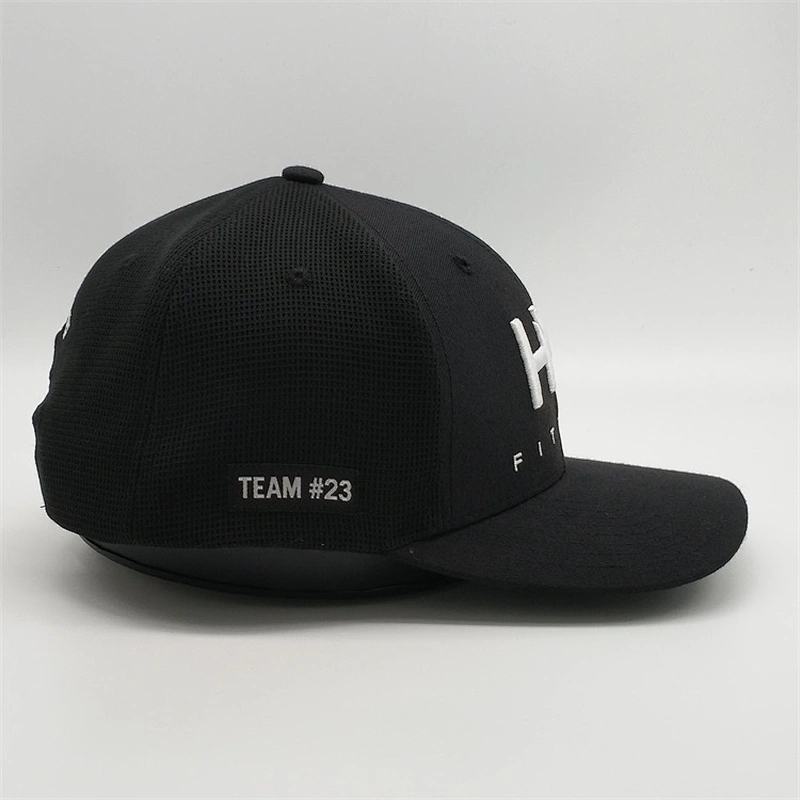 Factory Customized 3d Embroidery Logo Cap,Men Woven Label Snapback Caps,Black Sport Soft Mesh Trucker Hat