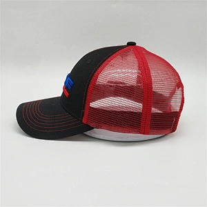 Well Designed Custom Baseball Black Cap Gorras,3d Embroidery Logo Black Sport Hats,Snapback Red Mesh Trucker Caps