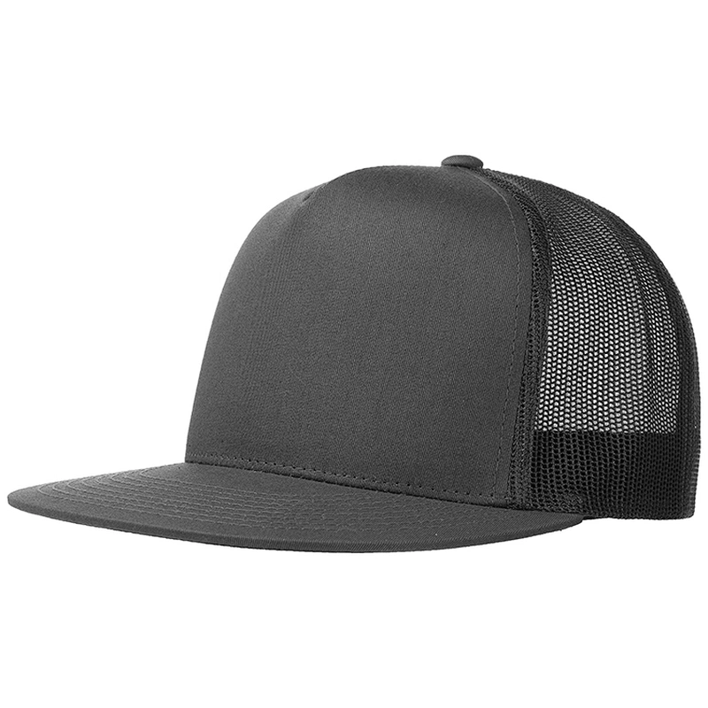 Guangzhou Factory Custom Meidiney Flat Billed Plain Blank Mesh Trucker Snapback Cap