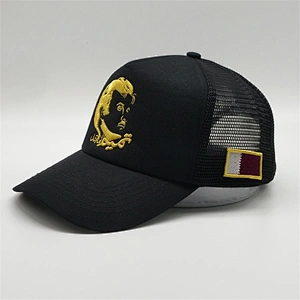 Fashion Customized Mesh Trucker Foam Hat Foam 3d Embroidery Countri Flag Logo Black Baseball Cap With Patch Embroider