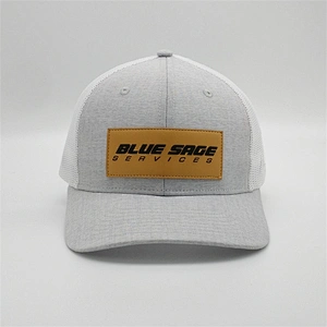 Hats Wholesale Designer Trucker Hats,Slight Gray White Embroidered Truck Hats, Customized Real Leather Trucker Caps